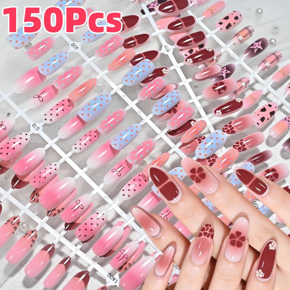 Pressed Flower Art - 150 Stück Rosa-Blau Ombré Leoparden-Polka-Dot Künstliche