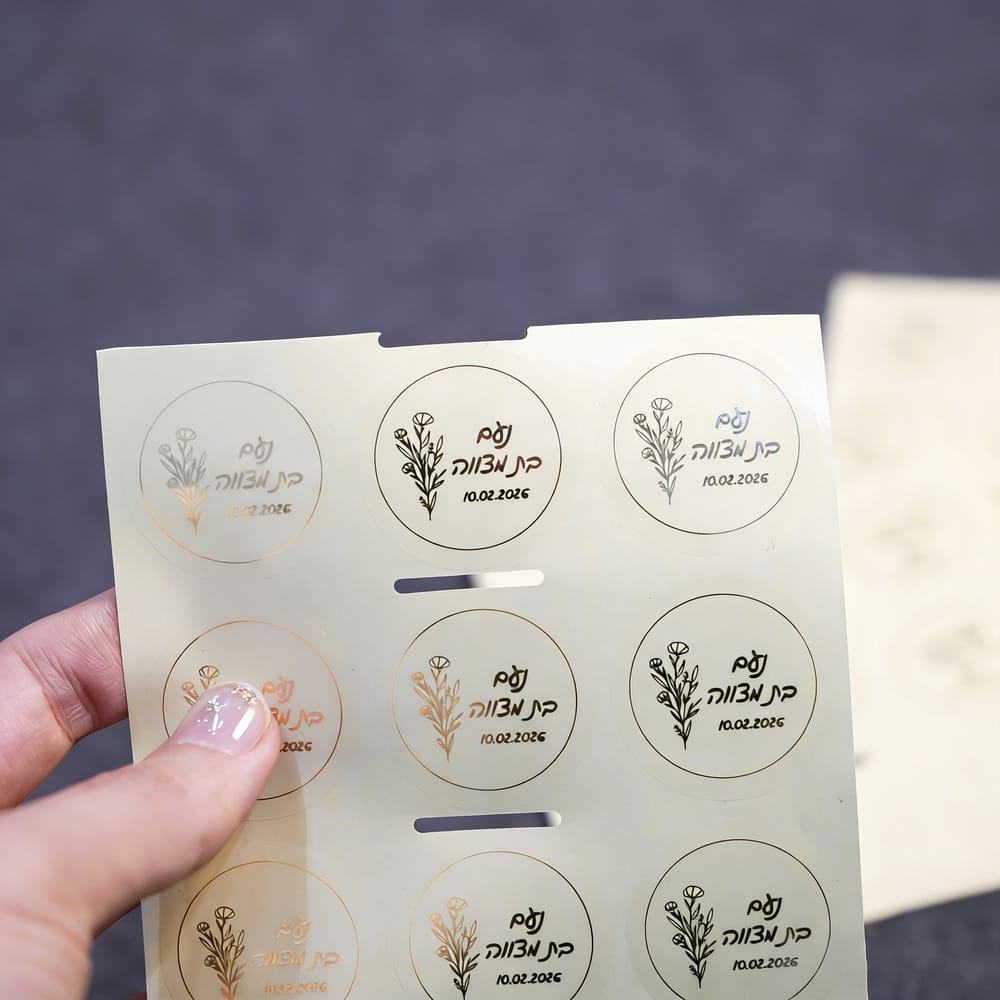 Personalised Candle Label - Maßgefertigte 100 Stück Namen-Datums-Etiketten Hebräischer Bar