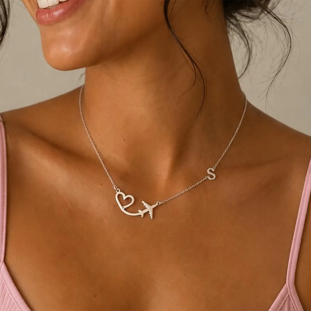 Personalisierte Herz-Flugzeug- – Name Necklace Custom Bewertung und Preis