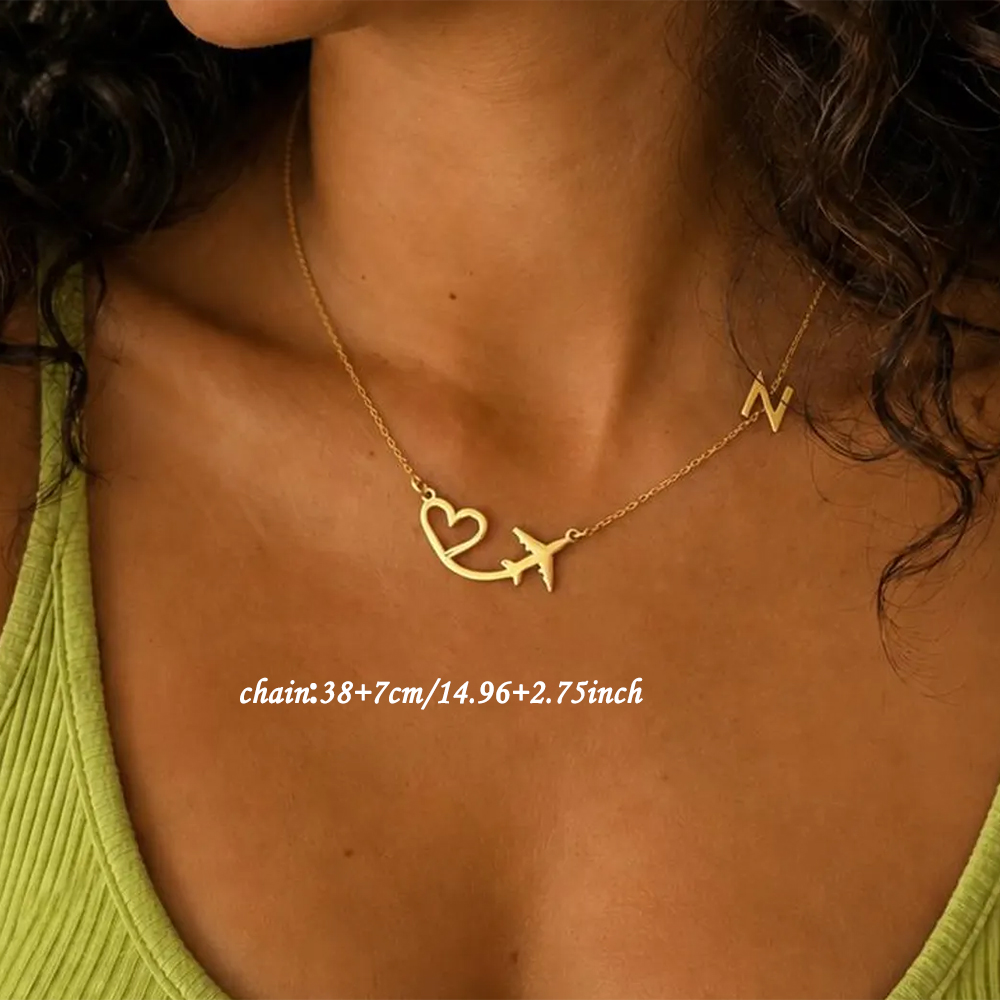 Personalisierte Herz-Flugzeug- – Name Necklace Custom Bewertung und Preis