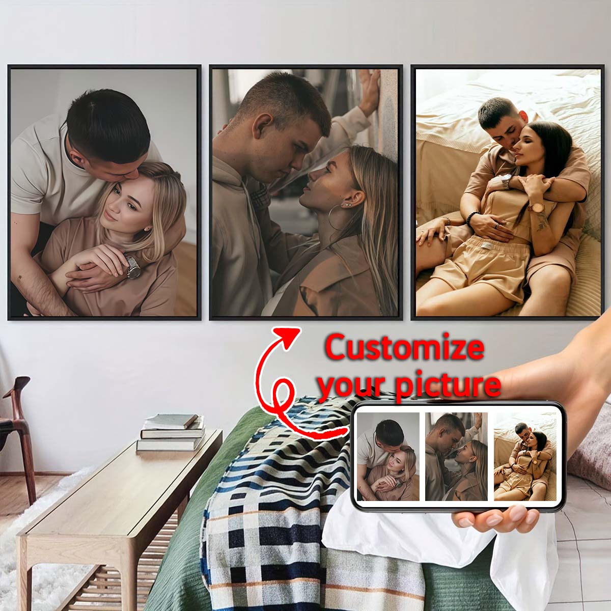 Triptychon - 2D-Foto-Holzrahme – Engraved Wood Frame Bewertung und Preis